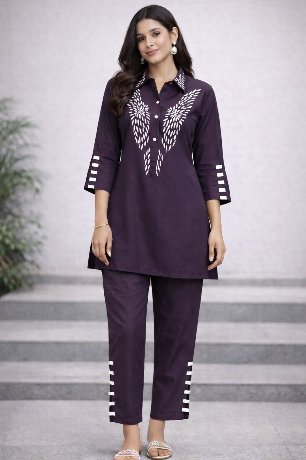 Ashnaina Co-Ord Set with Handcrafted Adda Work & Designer Palazzo