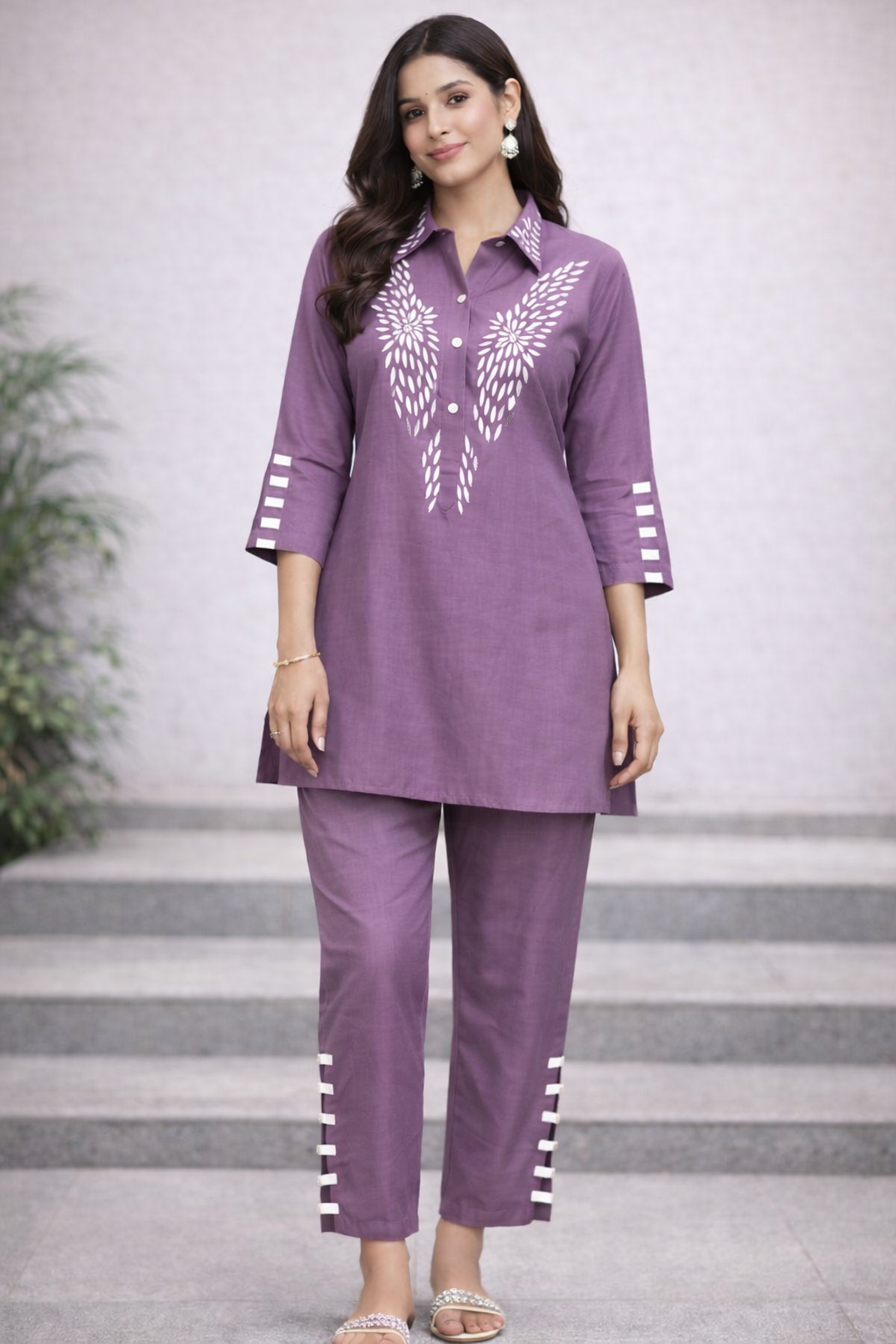 Ashnaina Co-Ord Set with Handcrafted Adda Work & Designer Palazzo