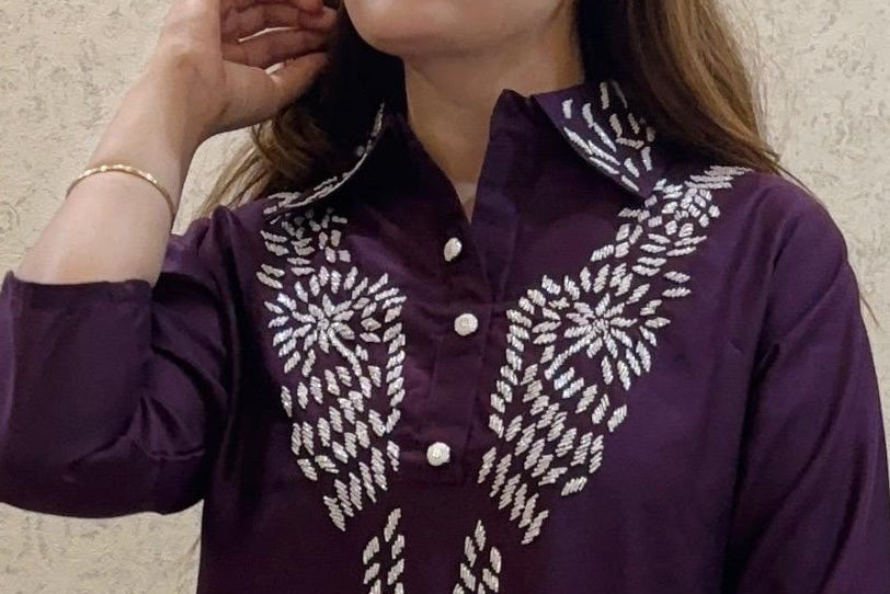 Mustard yellow embroidered kurti set for women – premium Gadwal fabric, elegant ethnic wear, stylish daily wear suit set.