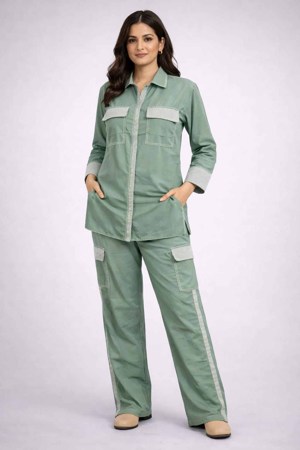 Ashnaina Roman Silk Coord Set