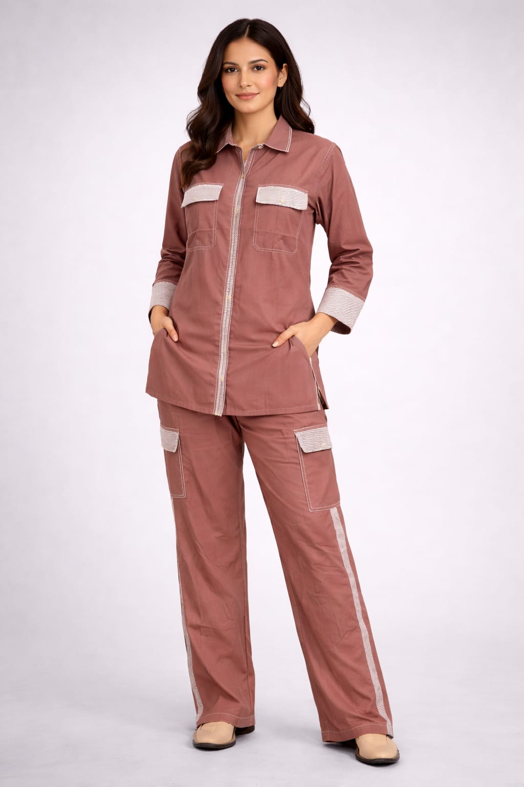 Ashnaina Roman Silk Coord Set