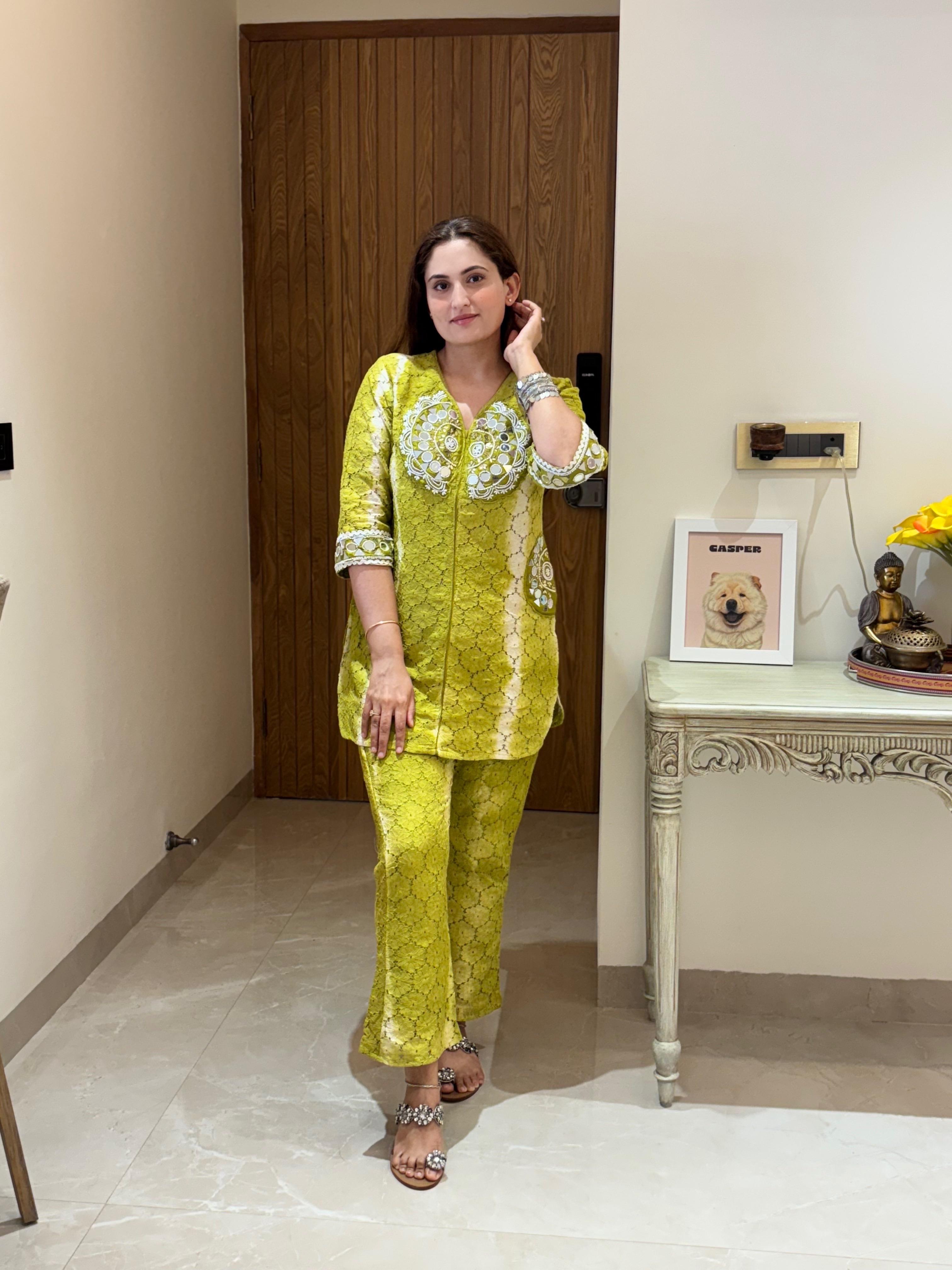 Ashnaina Co-Ord Set Kurti with Bell-Bottom Pant