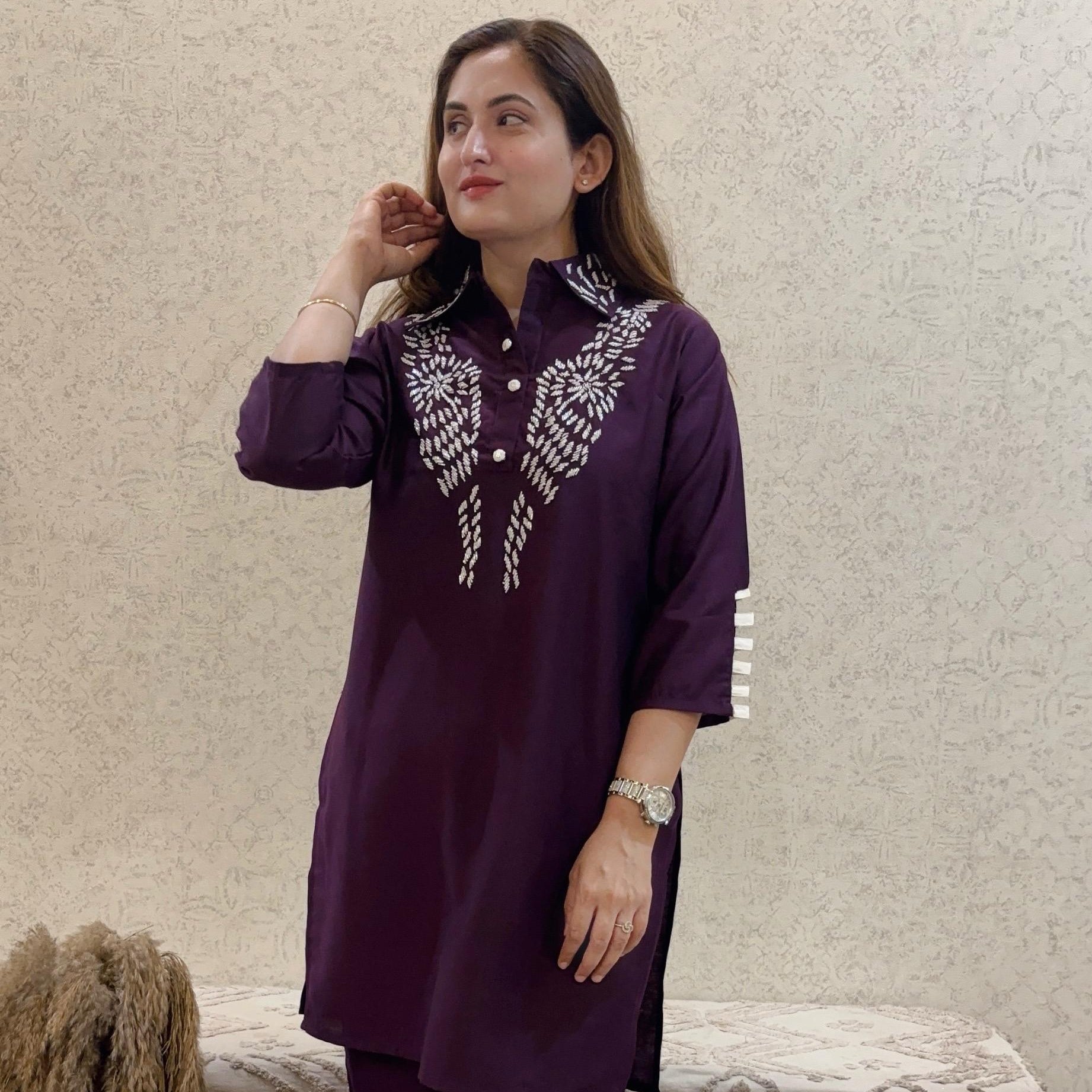 Mustard Yellow Kurti Set 25039