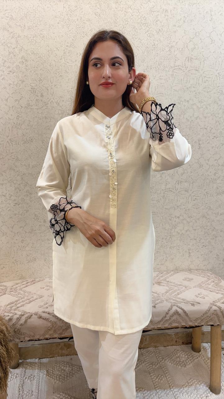 Off White Kurti Set 25014