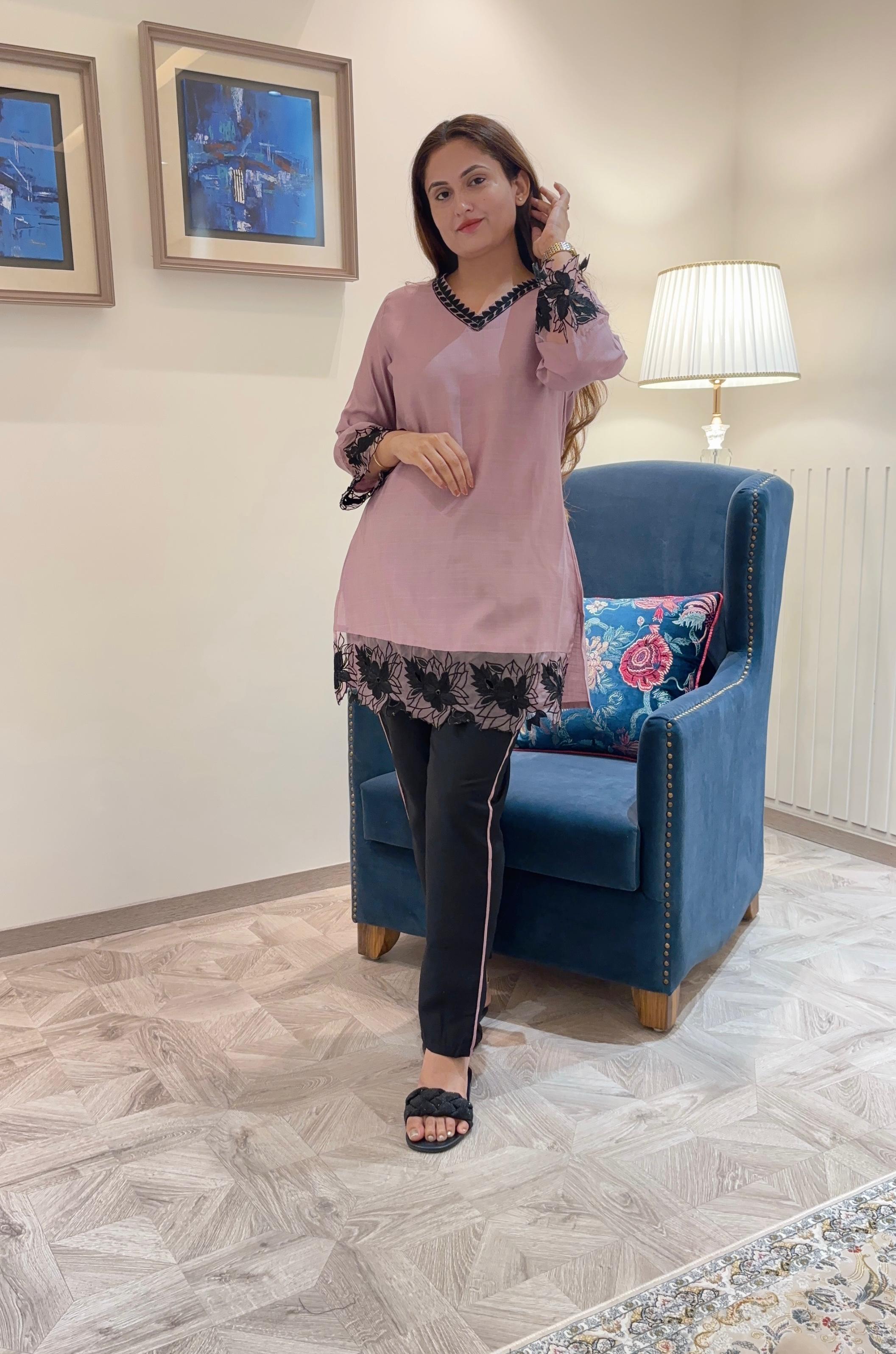 Mauve Pink Kurti Set 25156