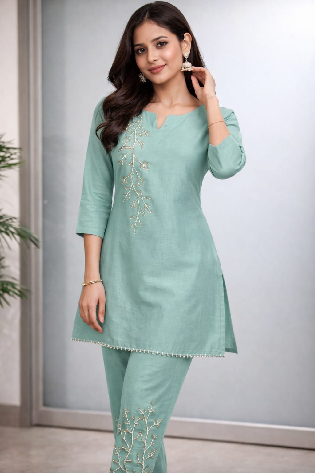 Ashnaina  Roman Silk A-Line Co-Ord Set