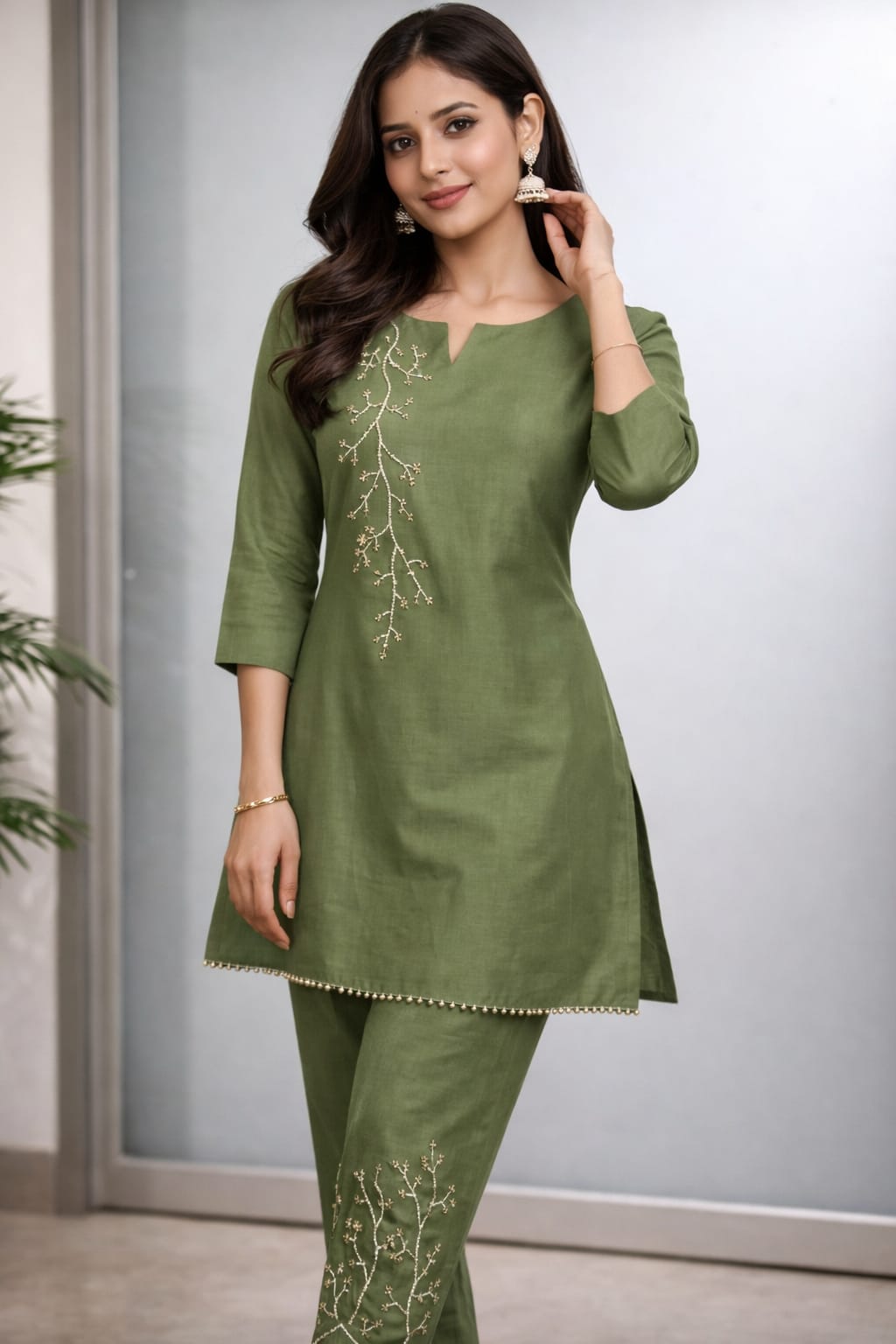 Ashnaina  Roman Silk A-Line Co-Ord Set