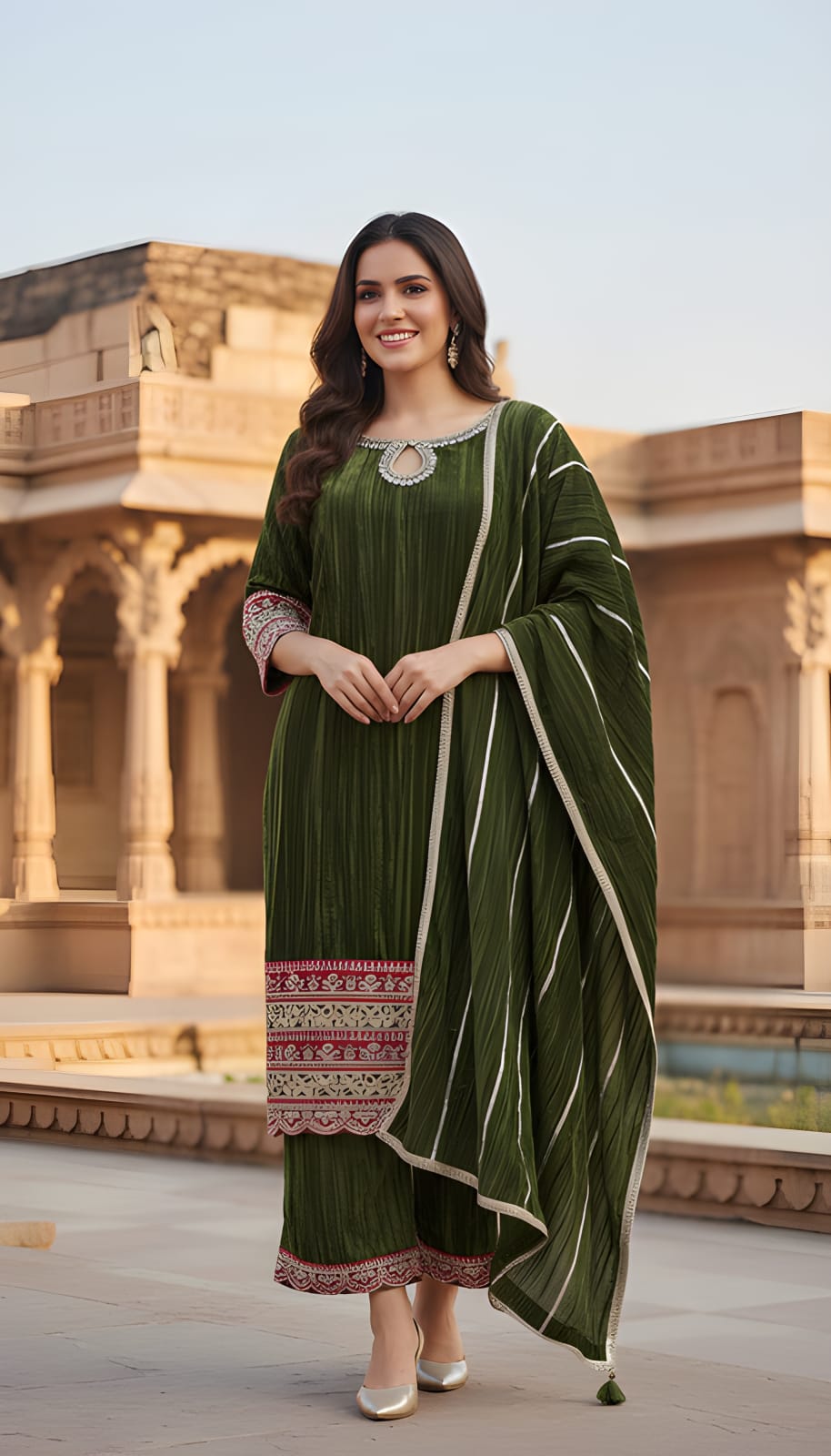 Ashnaina 3 Pcs-set-crush-velvet