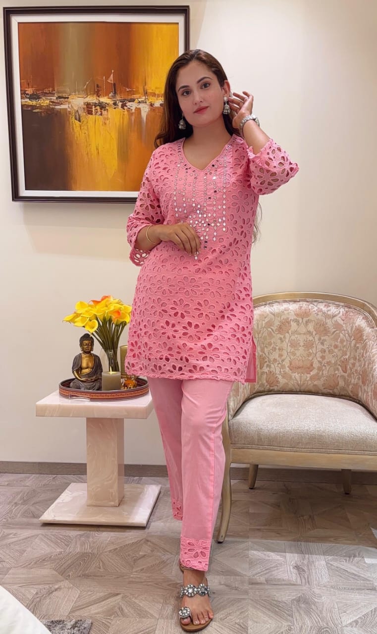 Ashnaina Cotton shipley fabric Co-Ord Set Kurti Pant