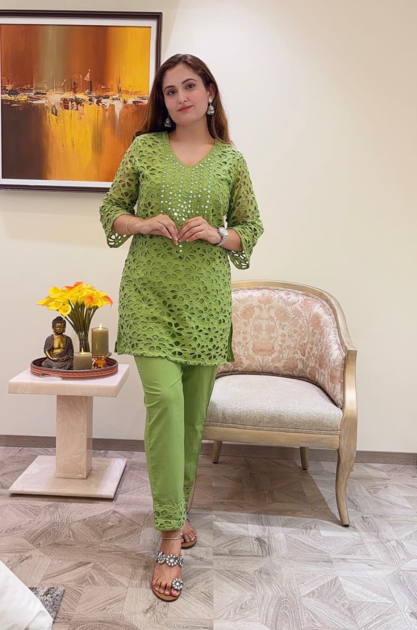 Ashnaina Cotton shipley fabric Co-Ord Set Kurti Pant