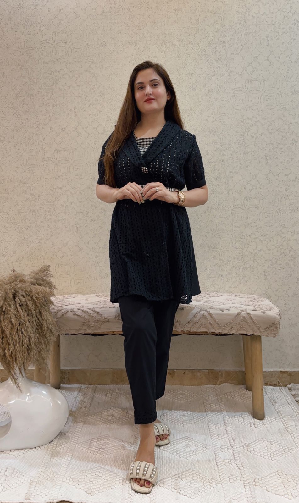 Ashnaina Schiffli Cotton Co-Ord Set