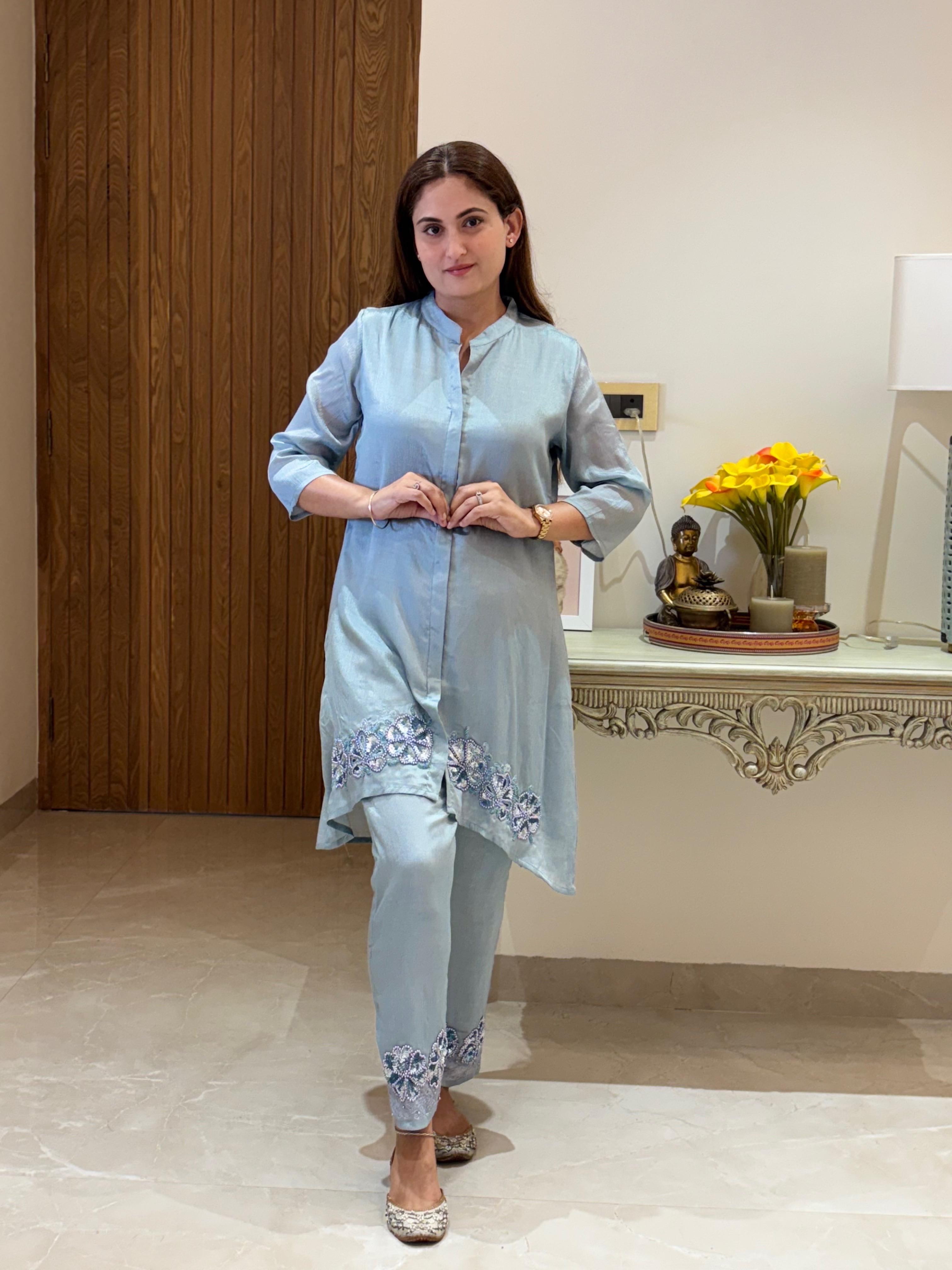 Ashnaina A-Line Co-Ord Set Pure Chinon