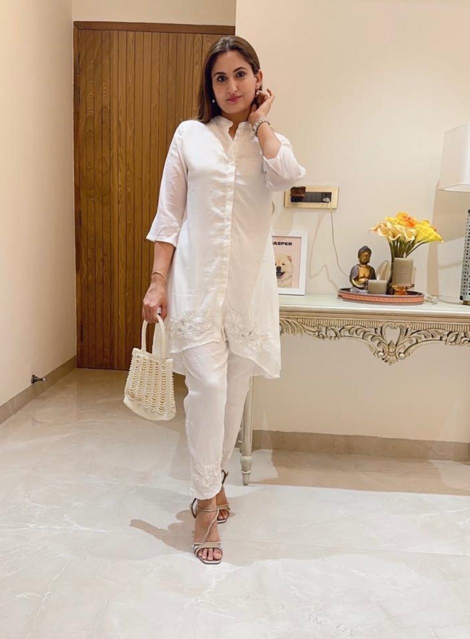 Ashnaina A-Line Co-Ord Set Pure Chinon