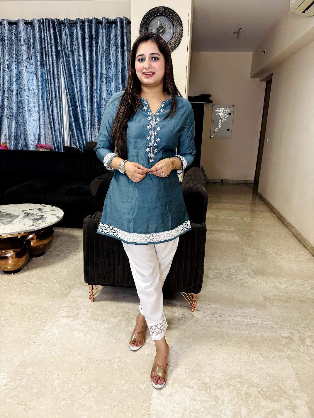 Ashnaina Roman Silk Hand Adda Work Co-Ord Set