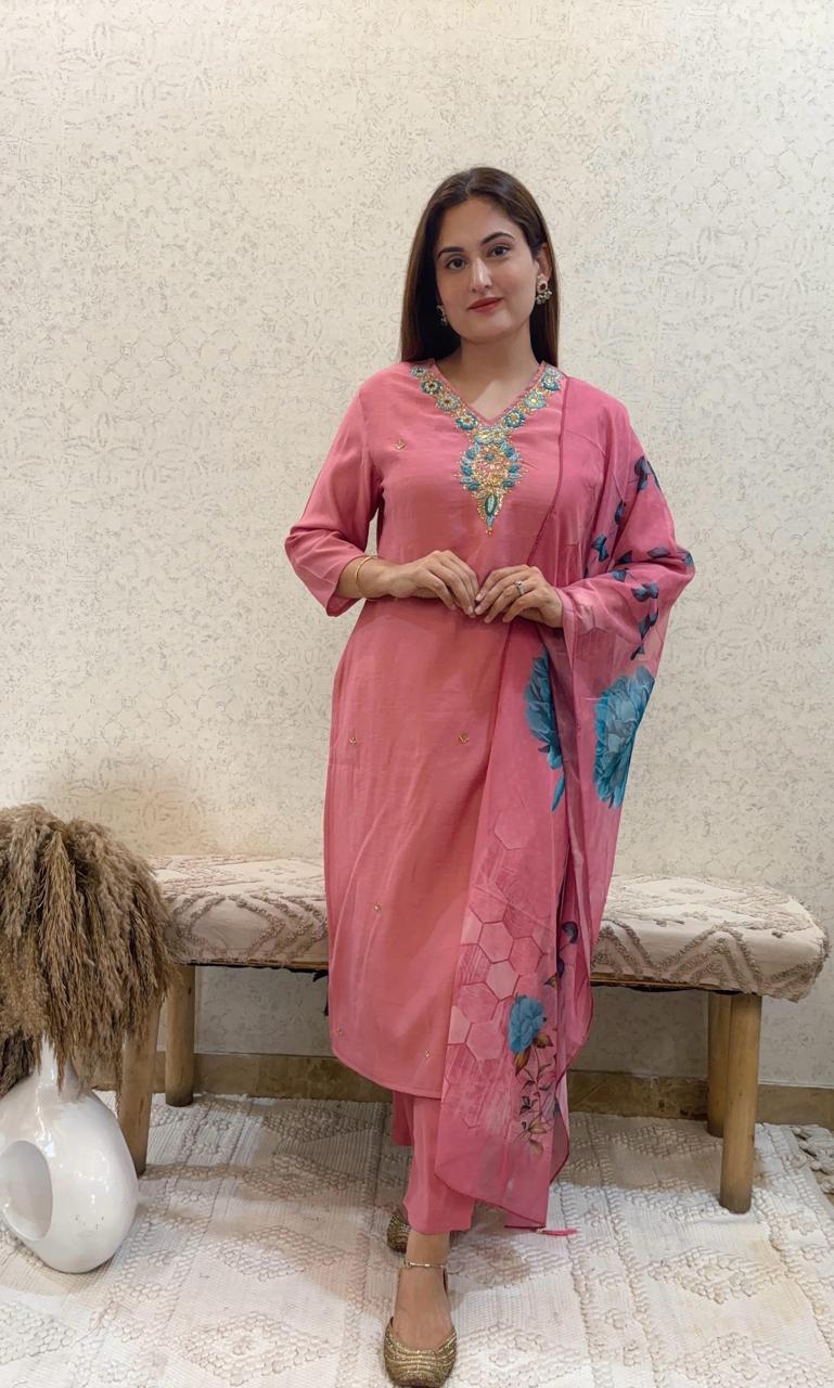 Ashnaina Vertican 3 Pcs Set with Embroidery & Adda Work