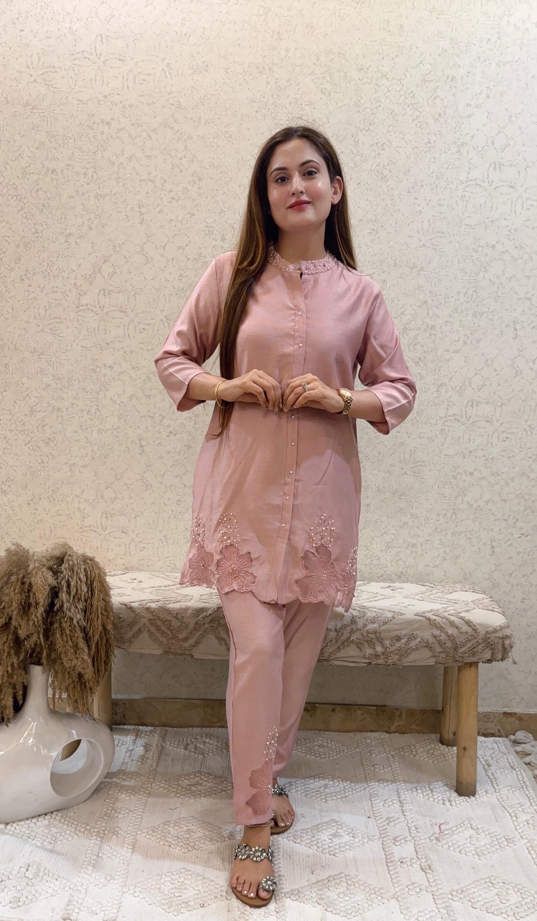 Ashnaina Gadwal Co-Ord Set with Hand Adda & Cut Work