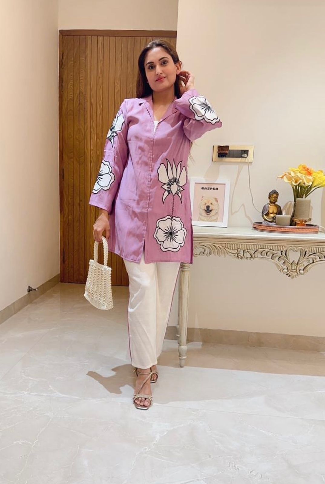 Ashnaina Luxury Roman Silk Embroidered Co-Ord Set