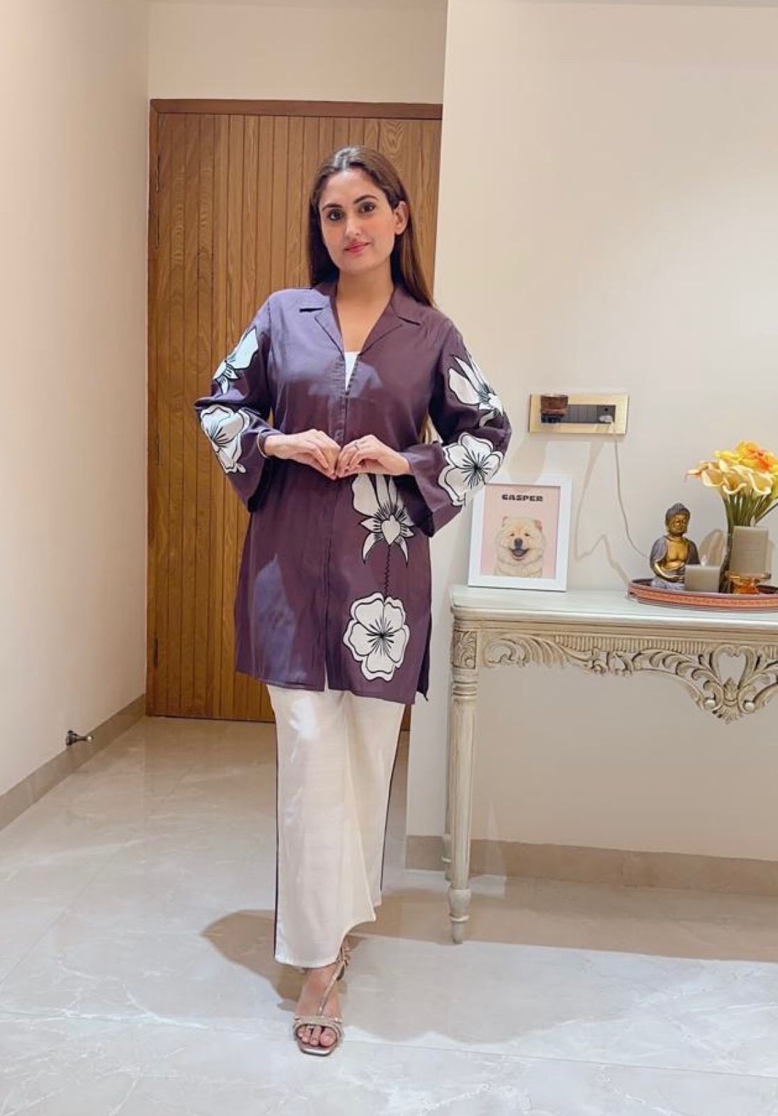 Ashnaina Luxury Roman Silk Embroidered Co-Ord Set