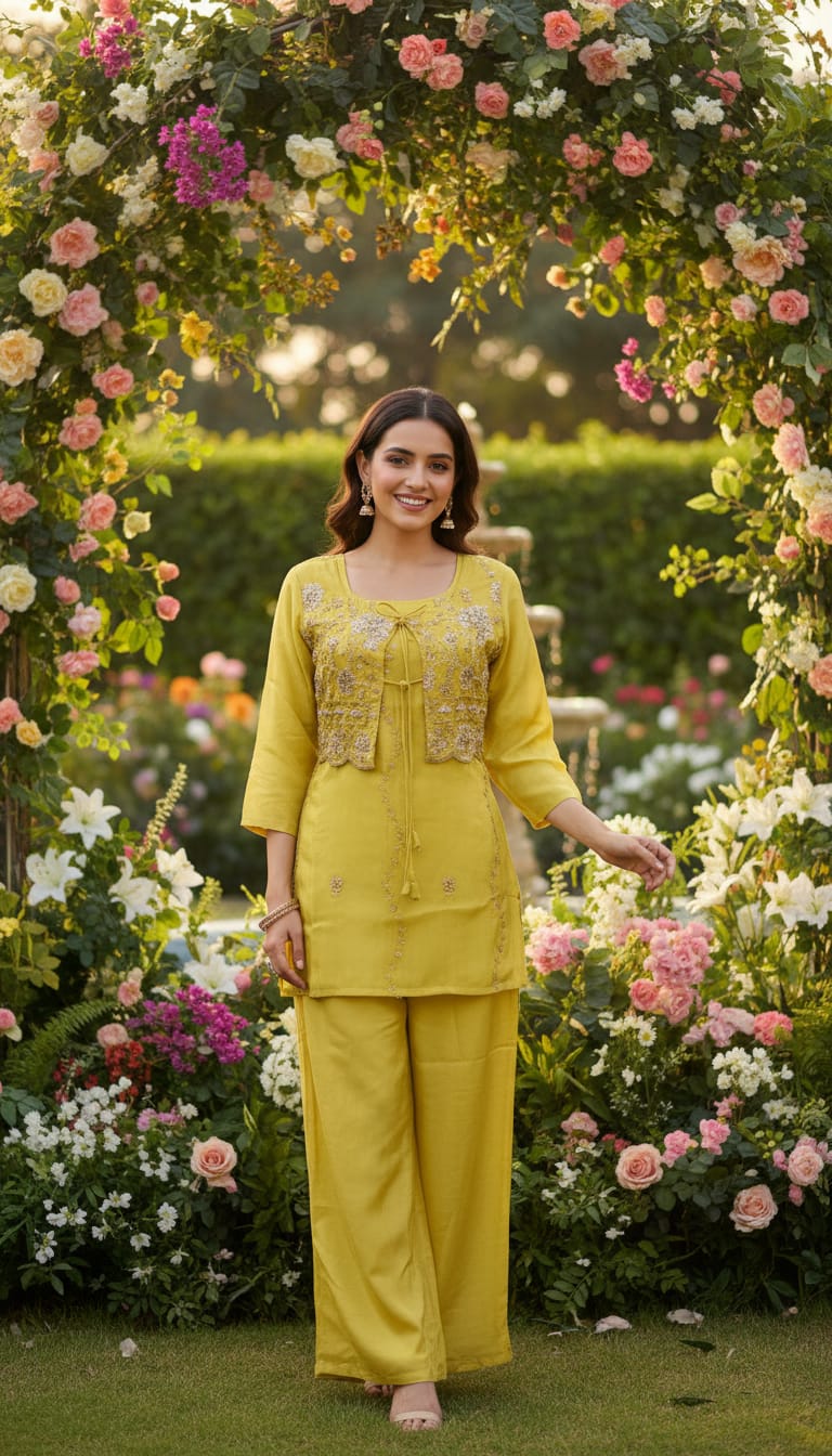 Ashnaina 3 Pcs Co-Ord Set with Inner Top & Plazo