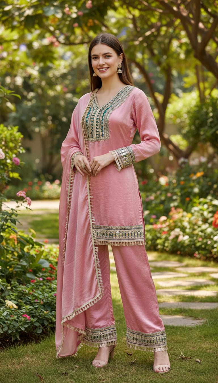 Ashnaina 3 Pcs Co-Ord Set with Plazo & Dupatta