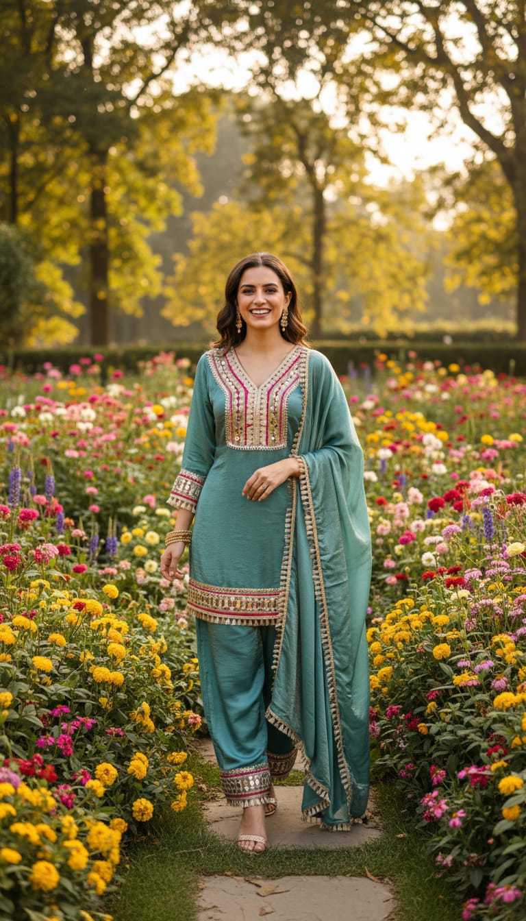 Ashnaina 3 Pcs Co-Ord Set with Plazo & Dupatta