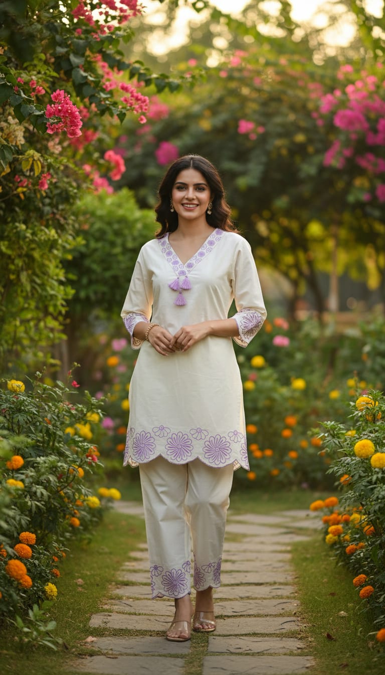 Ashnaina Cotton Cambric Embroidered Co-Ord Set